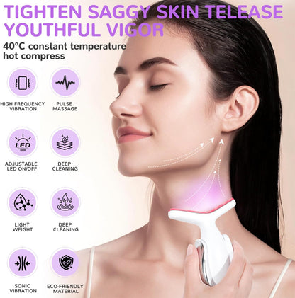 7-Color Face Neck Massager Face Sculpting Tool Triple-Action Wrinkle Remover Skin Rejuvenation Device Personal Care Products Home Beauty Neck Instrument