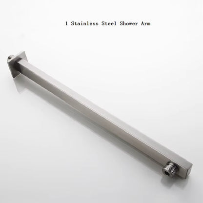 Brushed Nickel Stainless Steel Square Shower Arm Shower Head Arm Wall Mounted Ceiling Mounted Shower Head Arm Wholesale