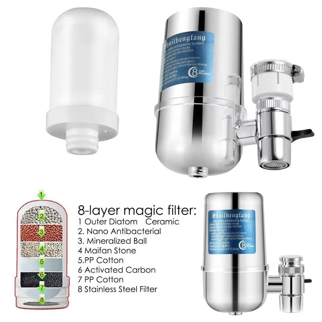 Water Filter Faucet Mount Water Filtration System Household Kitchen Water Purifier Tap Water Filter Reduce Chlorine