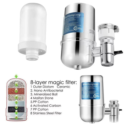 Water Filter Faucet Mount Water Filtration System Household Kitchen Water Purifier Tap Water Filter Reduce Chlorine