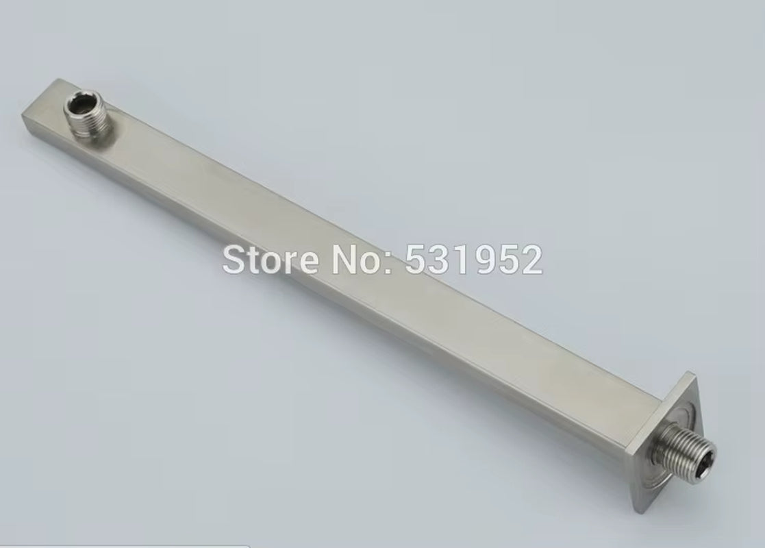 Brushed Nickel Stainless Steel Square Shower Arm Shower Head Arm Wall Mounted Ceiling Mounted Shower Head Arm Wholesale