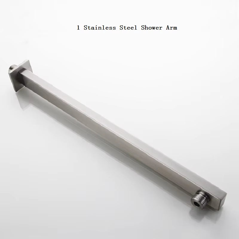 Brushed Nickel Stainless Steel Square Shower Arm Shower Head Arm Wall Mounted Ceiling Mounted Shower Head Arm Wholesale