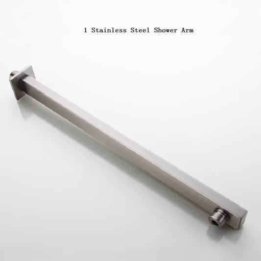 Brushed Nickel Stainless Steel Square Shower Arm Shower Head Arm Wall Mounted Ceiling Mounted Shower Head Arm Wholesale